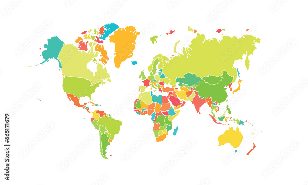 World map isolated modern colorful style. for website layouts ...
