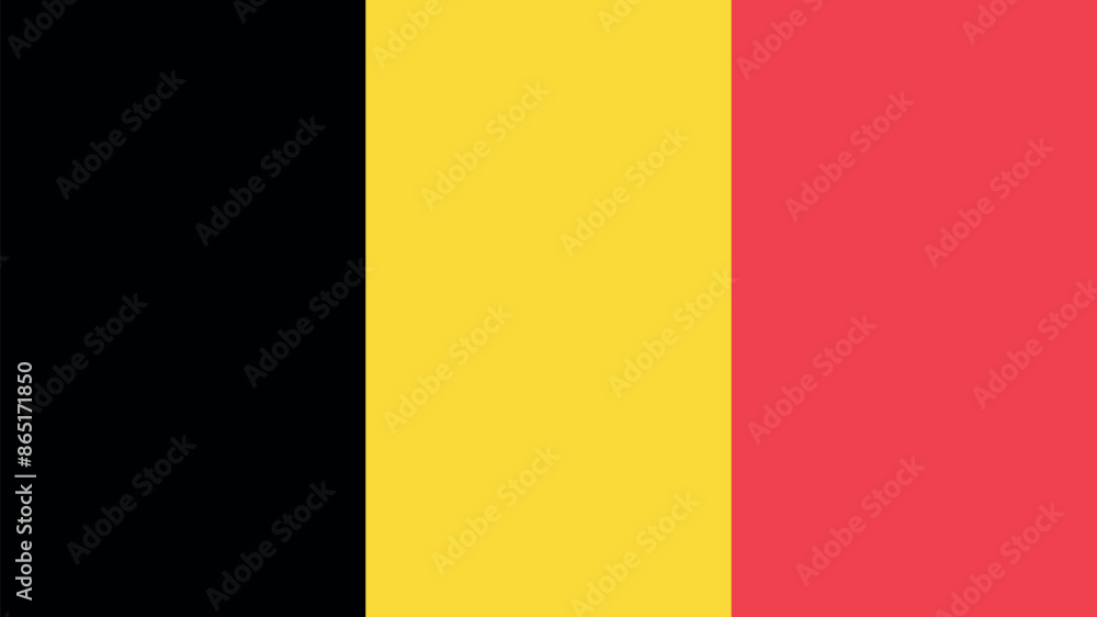 Fototapeta premium Vector flag of Belgium. Illustration eps10.