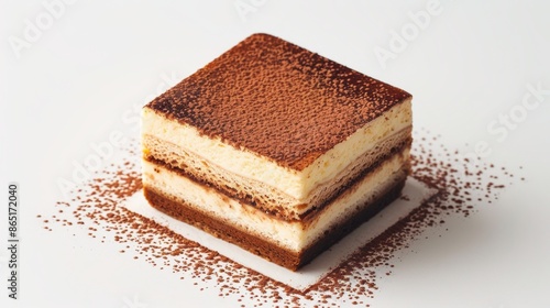 Delicious Classic Tiramisu Topped with Cocoa Powder