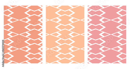 Set of 3 Oriental  pattern for fabric, wallpaper, flyer, business card. For use in graphics.