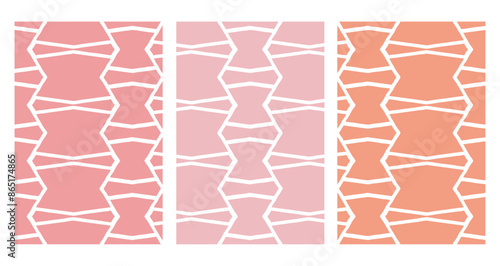 Set of 3 Oriental  pattern for fabric, wallpaper, flyer, business card. For use in graphics.