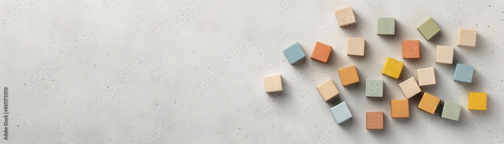 A pile of wooden blocks on a white background A pile of wooden blocks on a white background