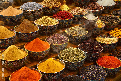 arabian spice and herb street market stall