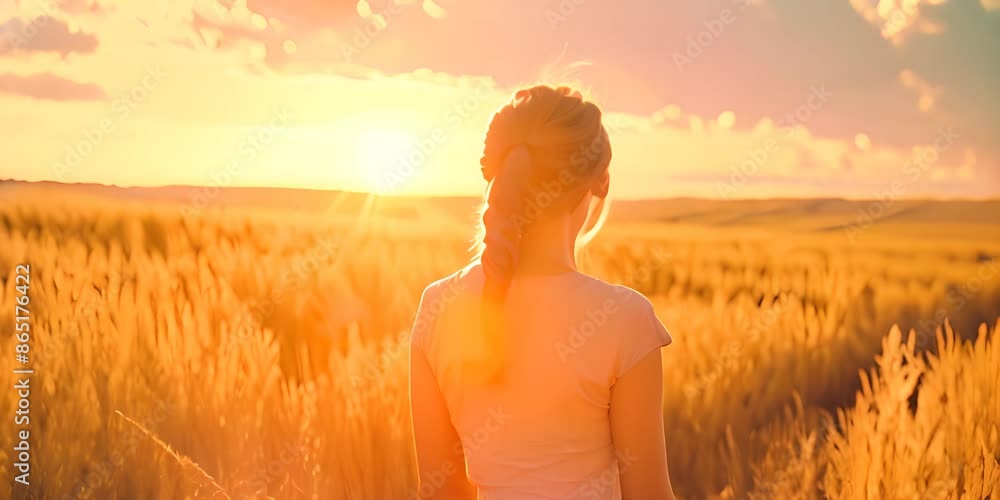 Anonymous woman embracing nature in wheat field. 4K Video Anonymous woman embracing nature in wheat field. 4K Video