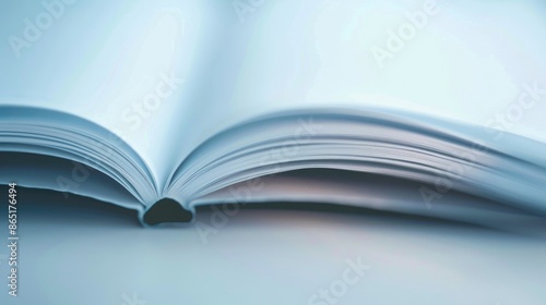Blurred closeup of a notebook on a white backdrop with space for text © 2rogan