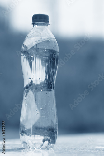 clean water in the plastic bottle