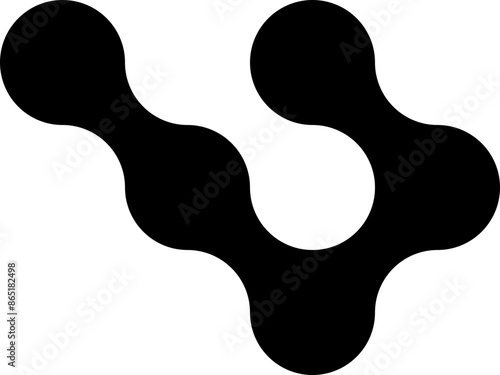 Meta balls. Connected morph dots. Liquid blobs fluid. Rounded design elements for logo, icon, tag, emblem, poster.