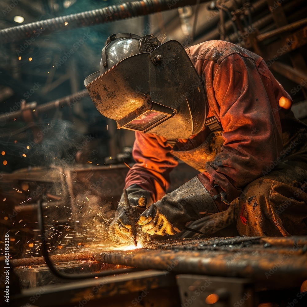 Welder working at industry Welder working at industry