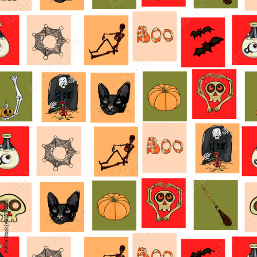 Halloween pattern Trick or treat and guising illustration. Pattern pumpkin for Halloween design. Vector illustration as a blank for a designer, logo, icon, textiles