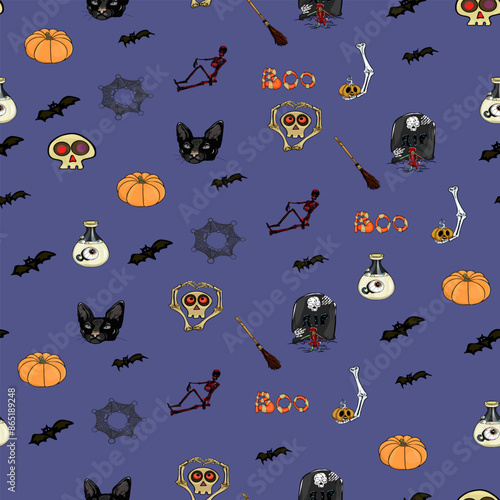 Halloween pattern Trick or treat and guising illustration. Pattern pumpkin for Halloween design. Vector illustration as a blank for a designer, logo, icon, textiles