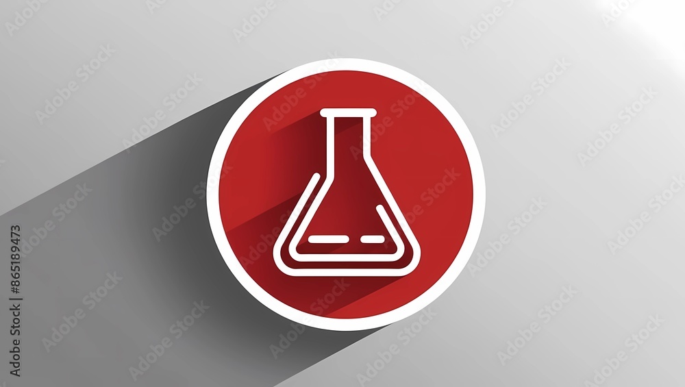 Laboratory Flask Icon in Red Circle on Gradient Background
Laboratory Flask Icon in Red Circle on Gradient Background