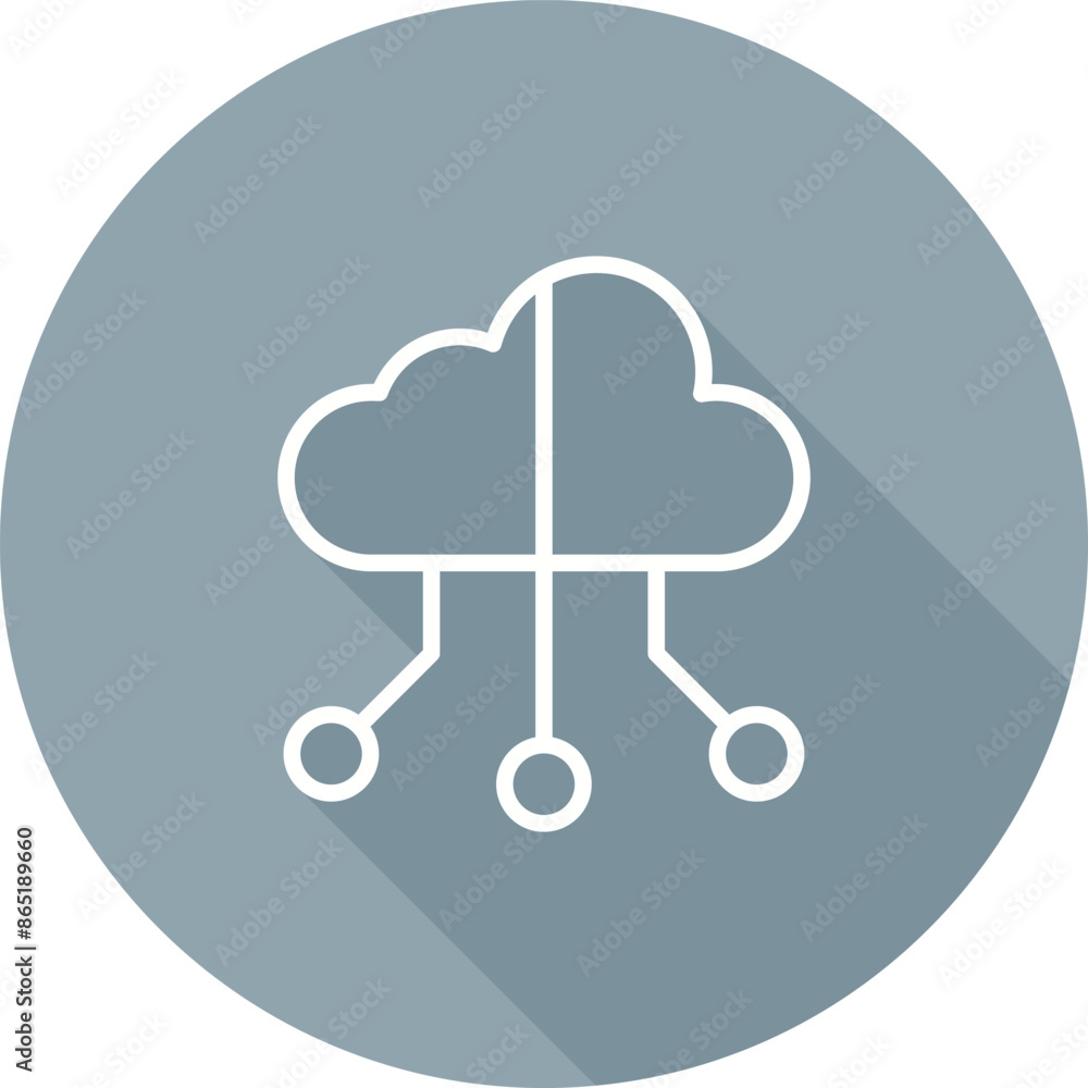 Hybrid Cloud Vector Icon