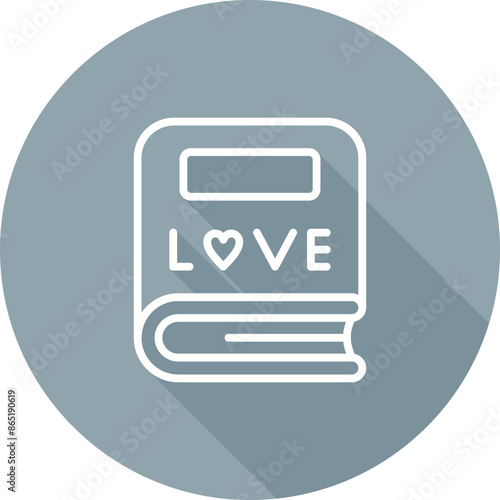 Love story book Vector Icon