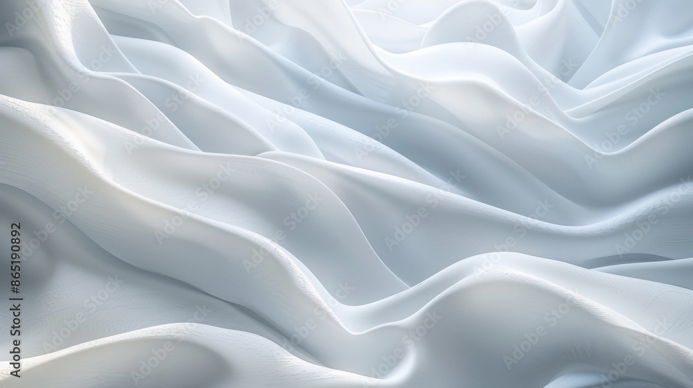 Fototapeta premium Abstract white flowing waves 
