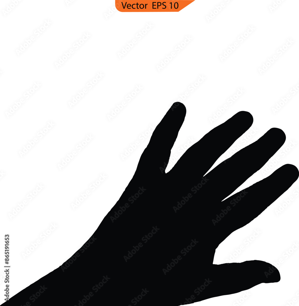 Vector hand silhouette. Hand silhouette, vector illustration. Vector design for poster, banner. Vector hand silhouette. Hand silhouette, vector illustration. Vector design for poster, banner.