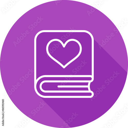 Romantic poetry book Vector Icon