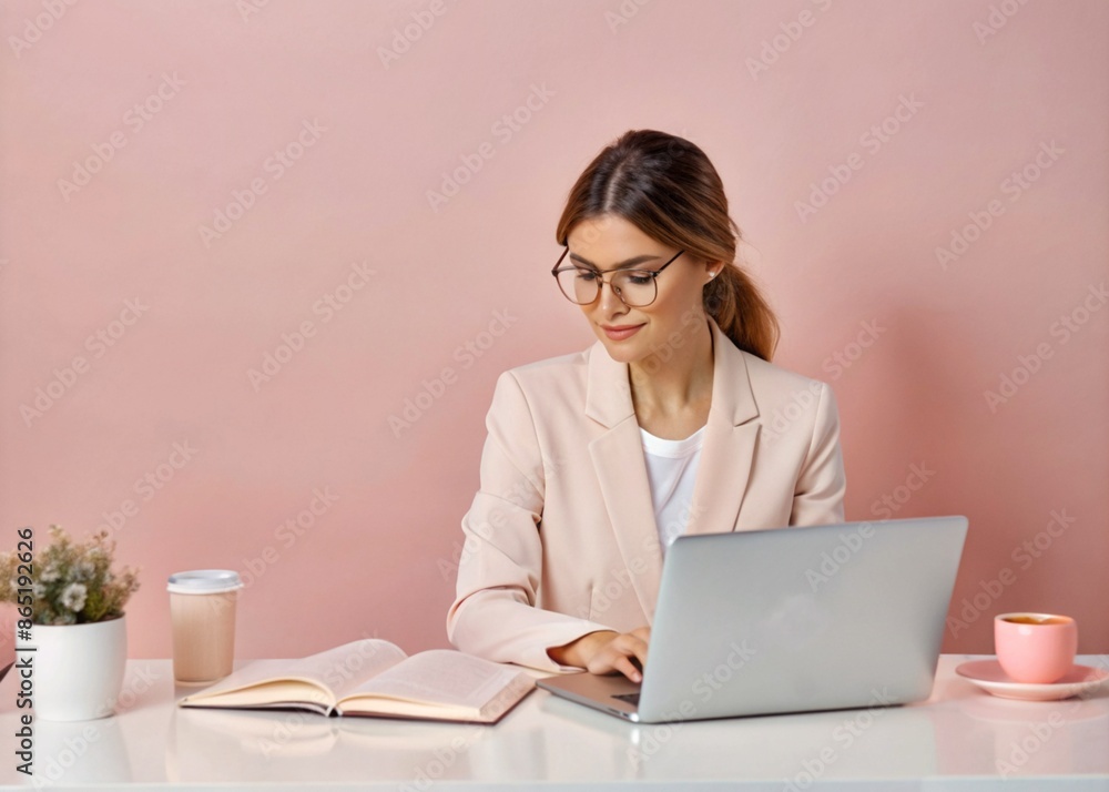 woman working on laptop