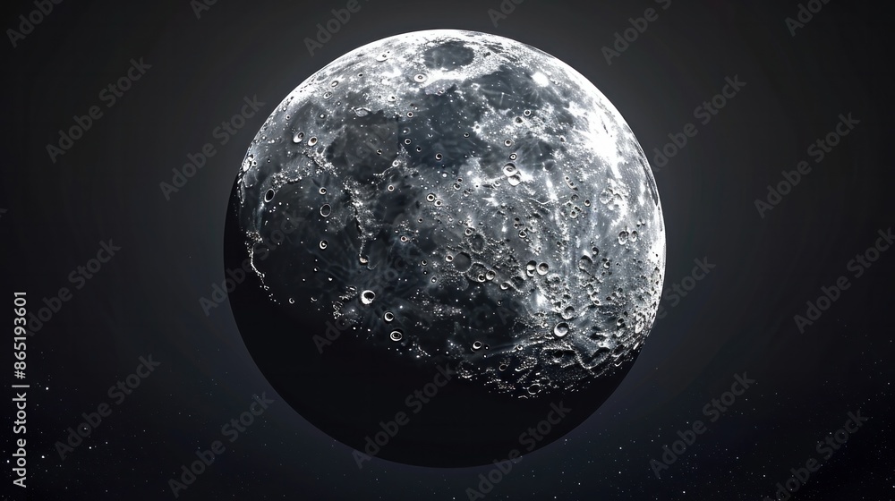 Fototapeta premium A high-resolution photorealistic image of the moon