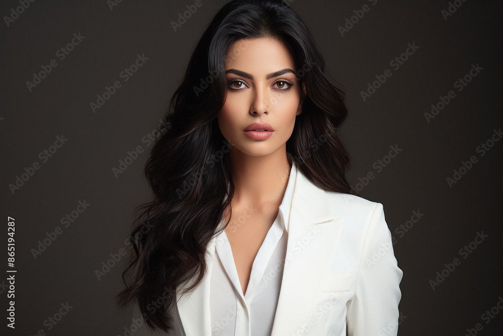 Young businesswoman in white suit Young businesswoman in white suit