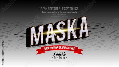Maska text effect, editable text effect template