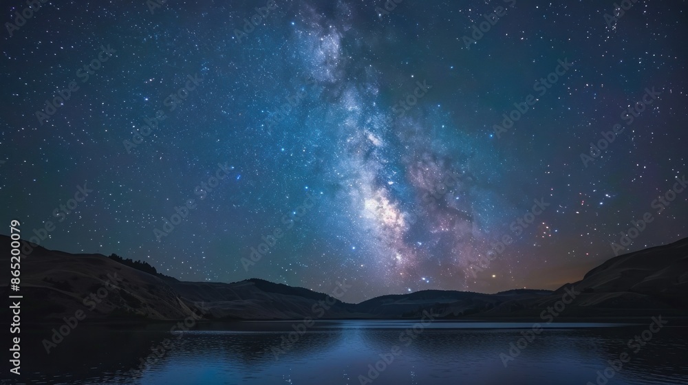 A mesmerizing starry night sky with the Milky Way stretching across the heavens A mesmerizing starry night sky with the Milky Way stretching across the heavens
