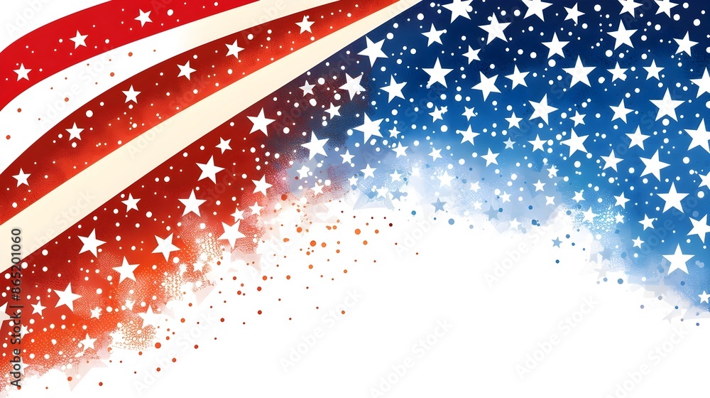 Naklejka premium Patriotic Gradient Sticker Design with Stars for Shirt or Product Branding
