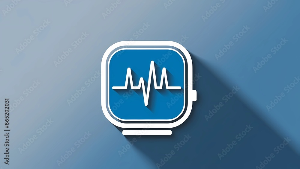 Heart Rate Monitor Icon in Blue and White with Modern Design
Heart Rate Monitor Icon in Blue and White with Modern Design