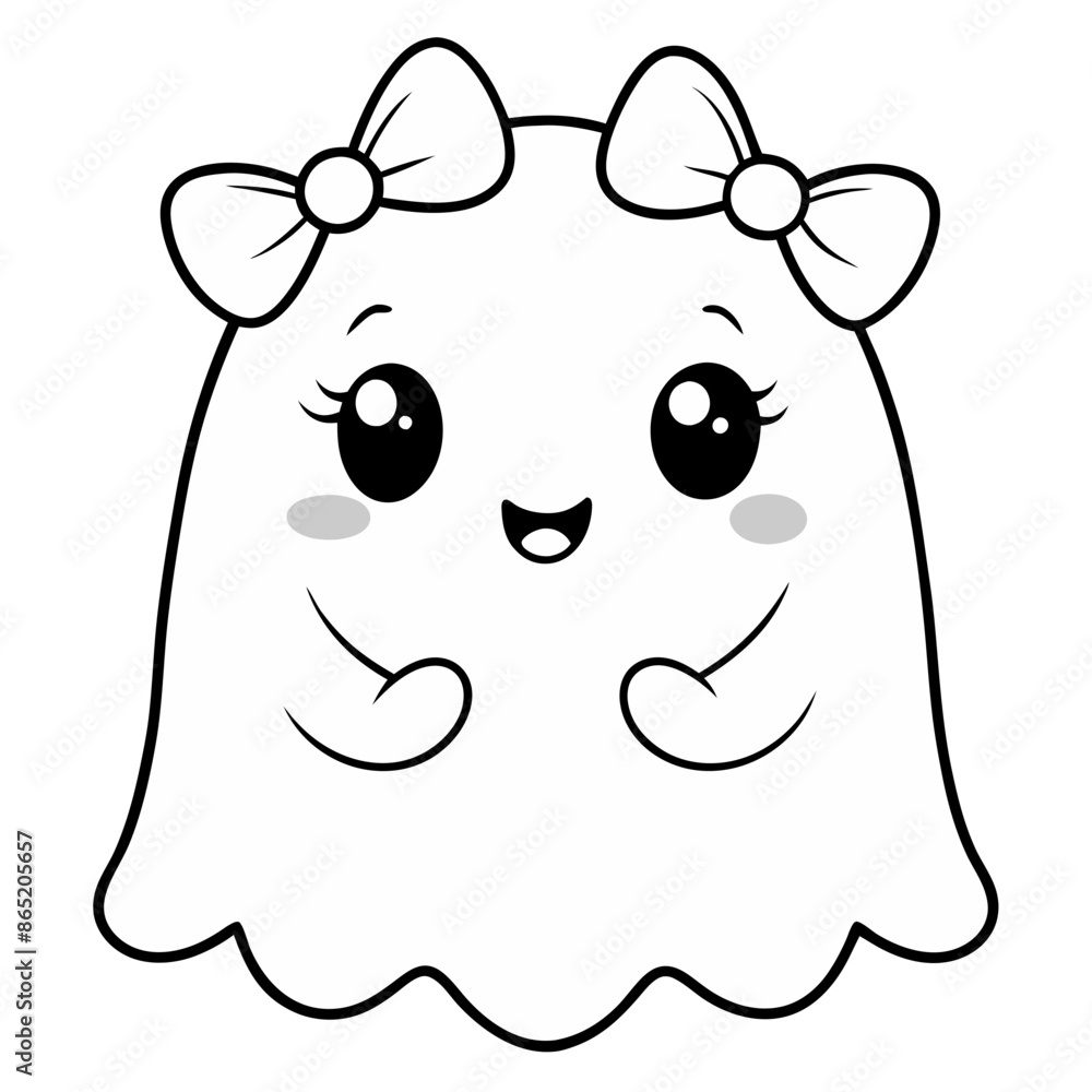 white kawaii ghost in witch hat with bow white kawaii ghost in witch hat with bow