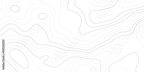 Abstract black and white wavy topography map background. Topography relief and topographic map wave line background. Vector illustration.