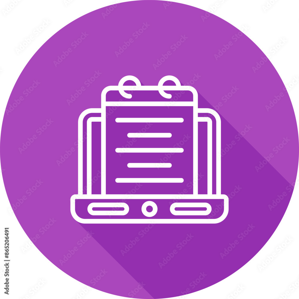 Laptop with notepad Vector Icon Laptop with notepad Vector Icon