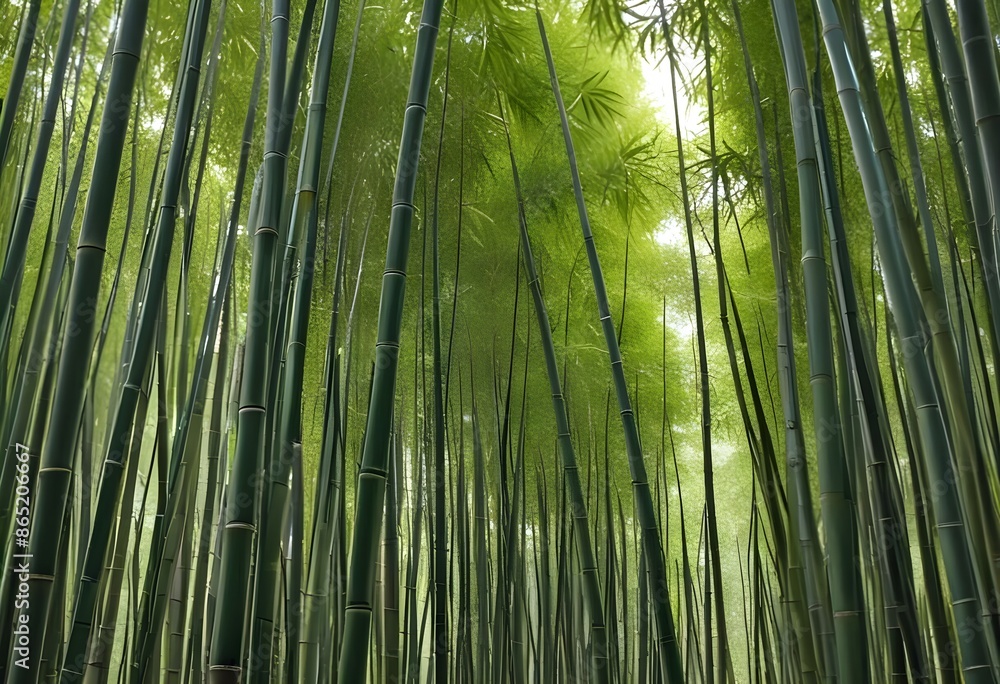 Fototapeta premium Deep bamboo forest, lights from above