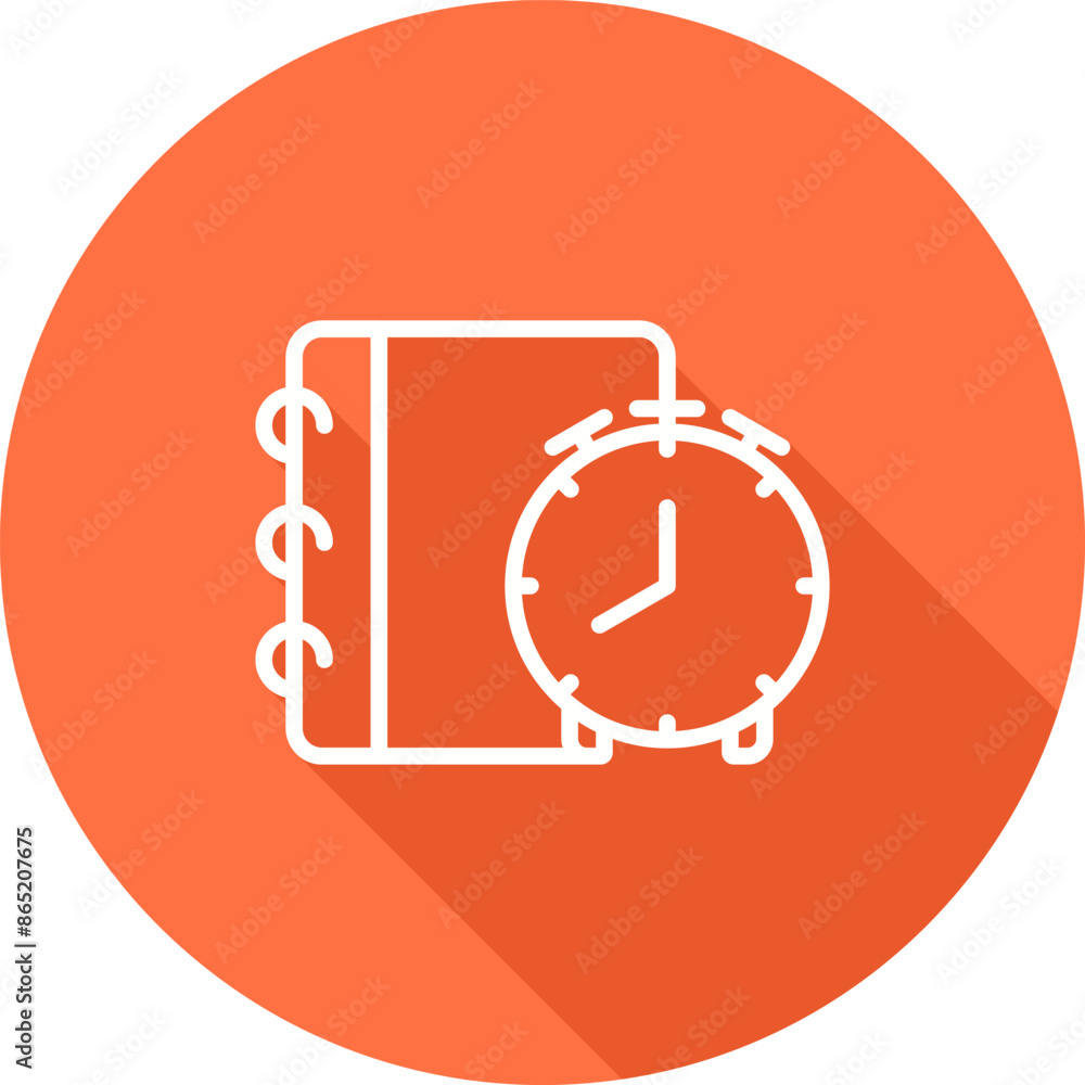 Notepad with alarm clock Vector Icon Notepad with alarm clock Vector Icon