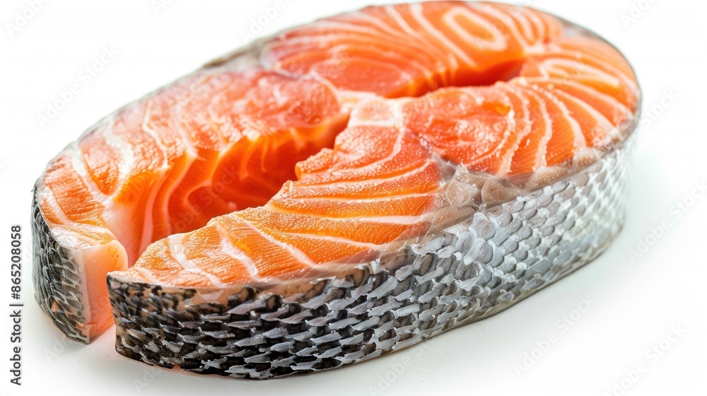 Fresh Salmon Fillet on White Background Fresh Salmon Fillet on White Background