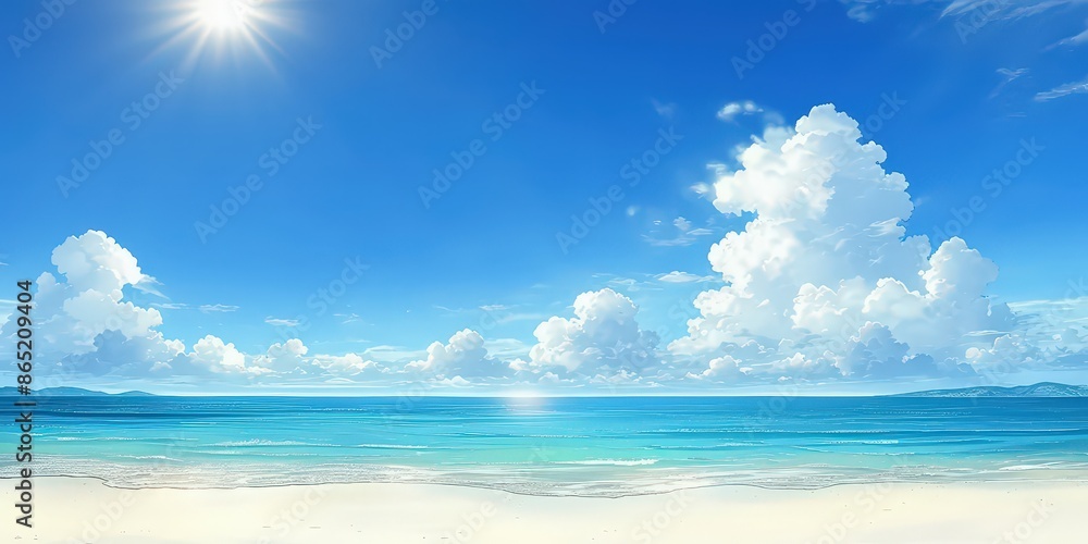Sunny Beachscape with White Clouds Sunny Beachscape with White Clouds