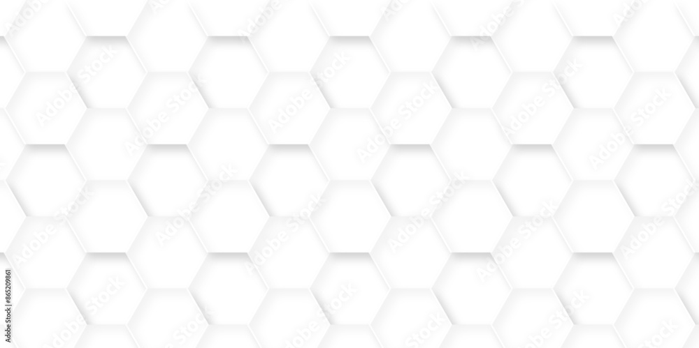 Abstract background with hexagonal hexagon polygonal pattern background vector. 3d seamless bright white abstract grid honeycomb hexagon digital tiles cell minimal background.
Abstract background with hexagonal hexagon polygonal pattern background vector. 3d seamless bright white abstract grid honeycomb hexagon digital tiles cell minimal background.