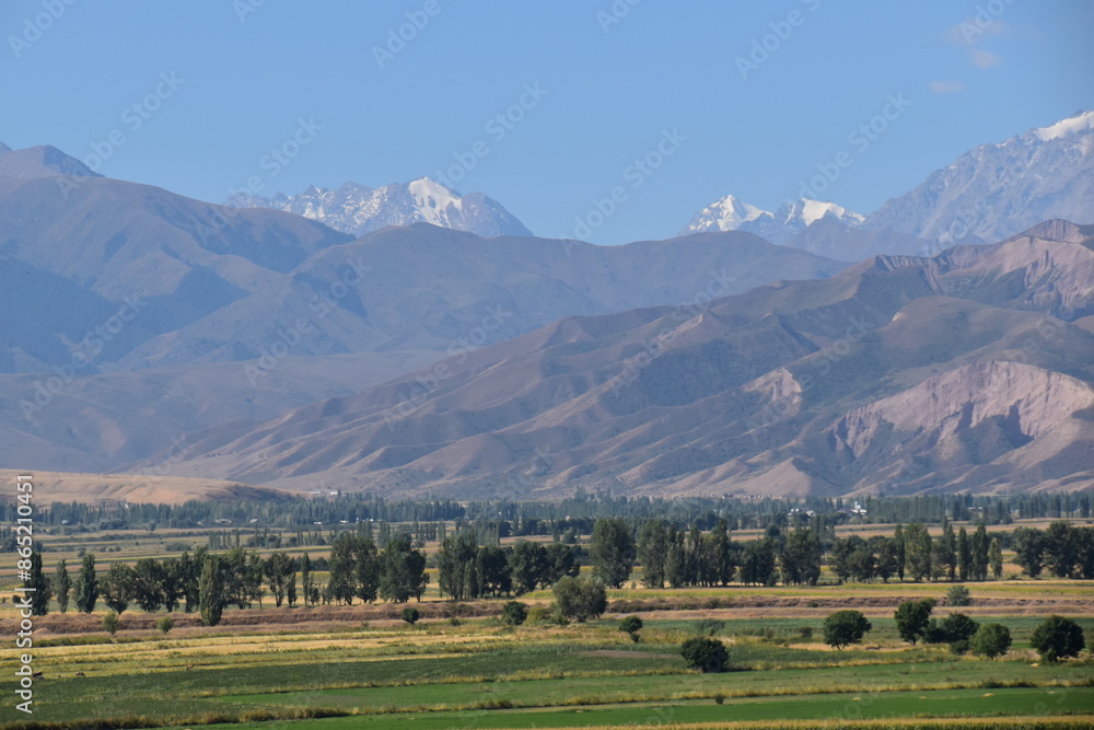 Stunning natural landscapes of the mountains and steppe in Kyrgyzstan, Central Asia Stunning natural landscapes of the mountains and steppe in Kyrgyzstan, Central Asia