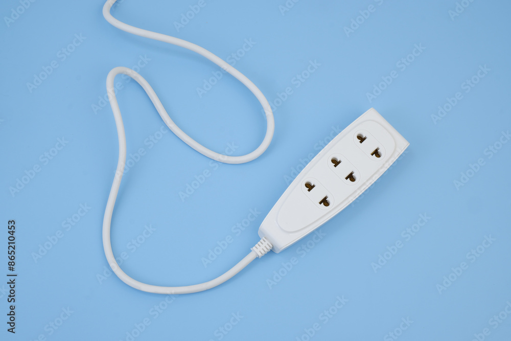 Power supply on blue background. Electric power, electricity and energy concept. Power supply on blue background. Electric power, electricity and energy concept.
