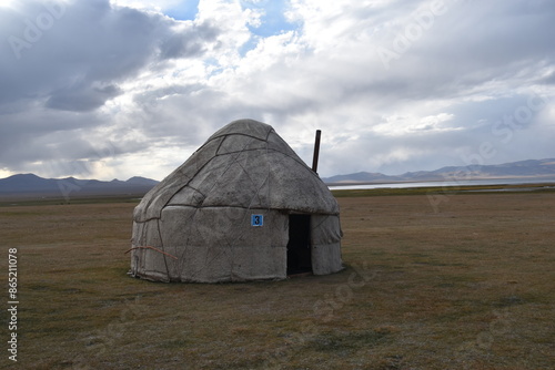 The traditional Yurt tents of the nomads of Kyrgyzstan, Mongolia and Central Aisa