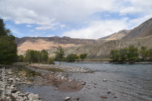 Stunning natural landscapes of the mountains and steppe in Kyrgyzstan, Central Asia