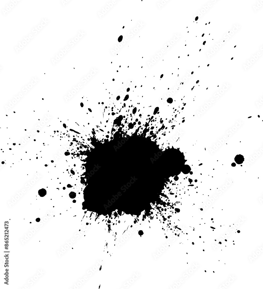 black ink bursh painting splash splatter dirty grunge graphic element on white background black ink bursh painting splash splatter dirty grunge graphic element on white background