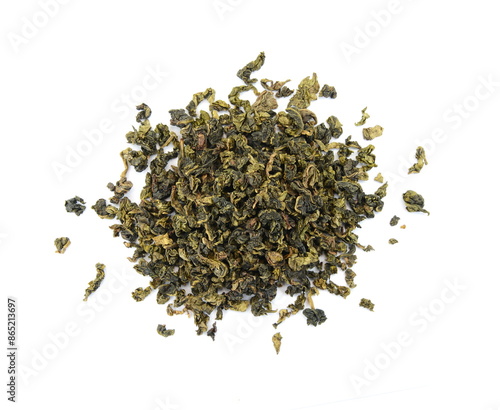 Pile of Chinese traditional jasmine tea, Chinese culture. Dried Jasmine oolong tea.