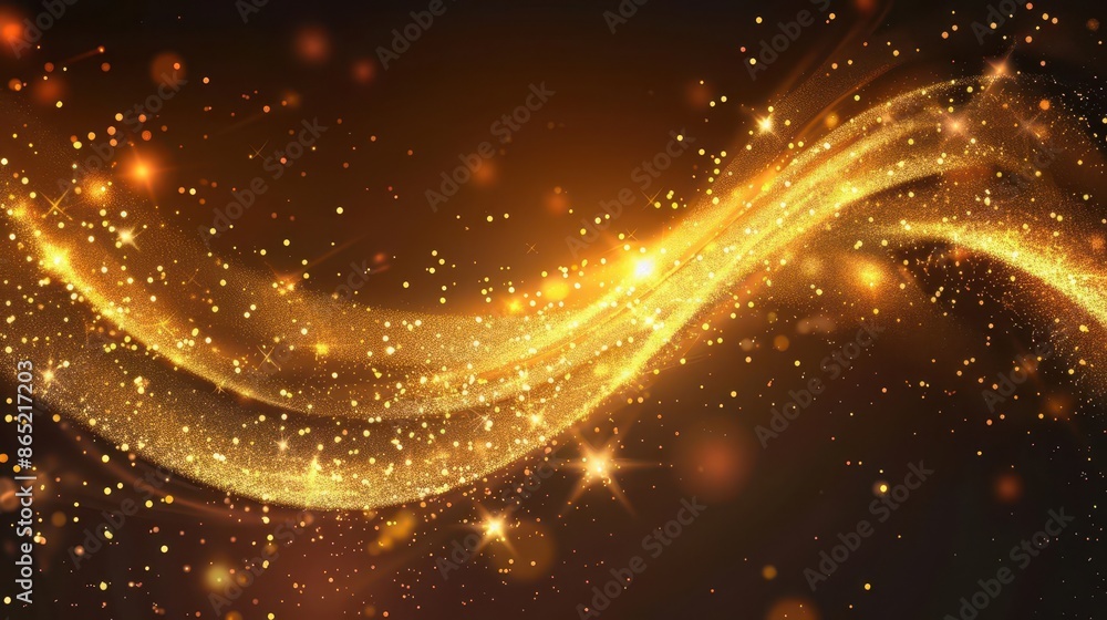 golden sparkle swirl trail glamorous dust wave elegant festive background shimmering light effect vector illustration golden sparkle swirl trail glamorous dust wave elegant festive background shimmering light effect vector illustration