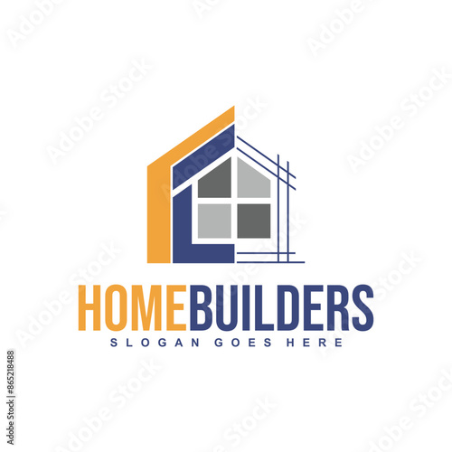 Home build illustration symbol logo design template