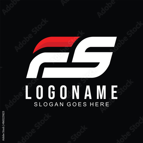 FS letter logo design template elements. Modern abstract digital alphabet letter logo.