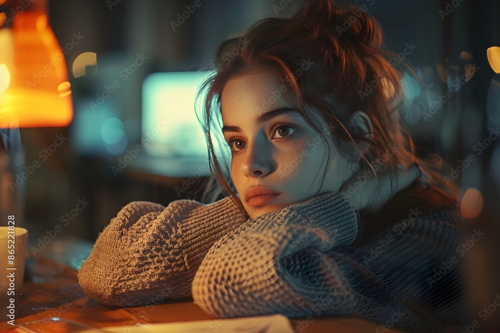 a worker sitting by their desk with a lost thought. a contemplative mood, fed up and lazy emotions at worker face. a worker sitting by their desk with a lost thought. a contemplative mood, fed up and lazy emotions at worker face.