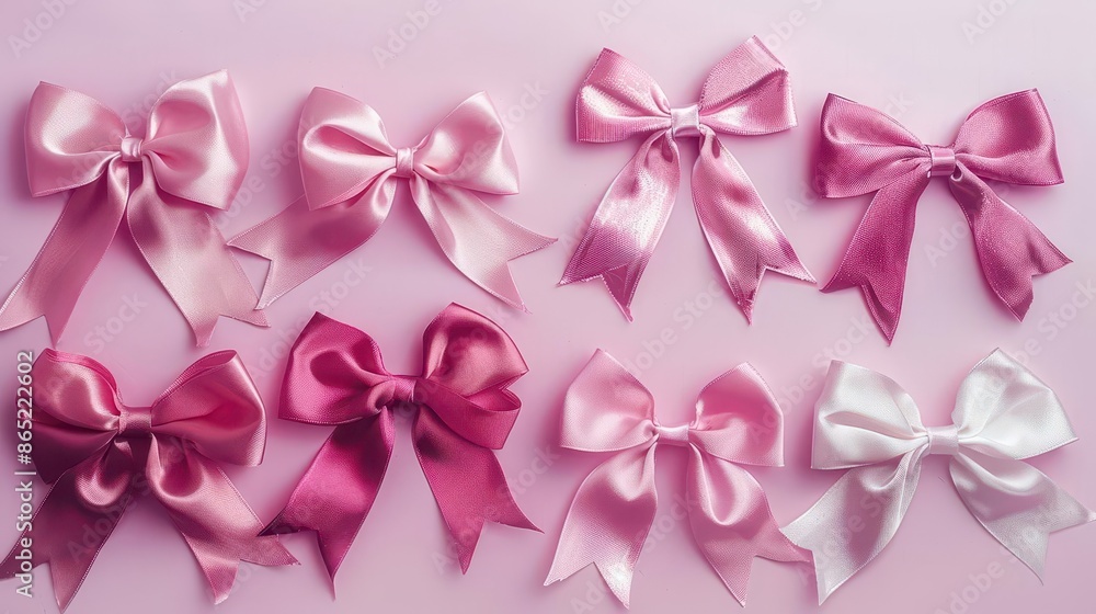festive flair collection of pink satin ribbon bows elegant gift wrapping design festive flair collection of pink satin ribbon bows elegant gift wrapping design
