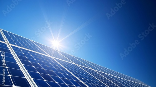 Solar Panels Gleaming in the Sunlight
