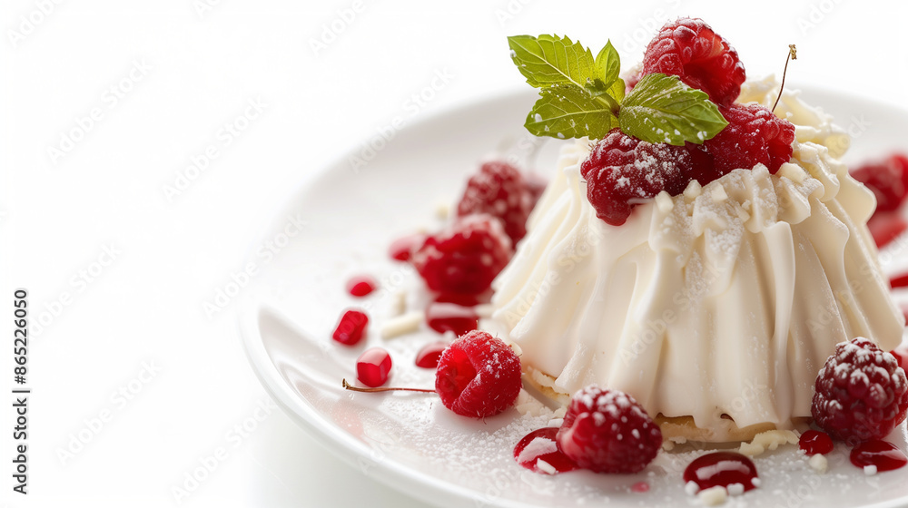 Perfect Dessert Setting: Dishware on a White Canvas with Room for Text Perfect Dessert Setting: Dishware on a White Canvas with Room for Text