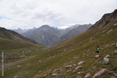 Beautiful mountain scenery in kyrgyzstan in Central asia 