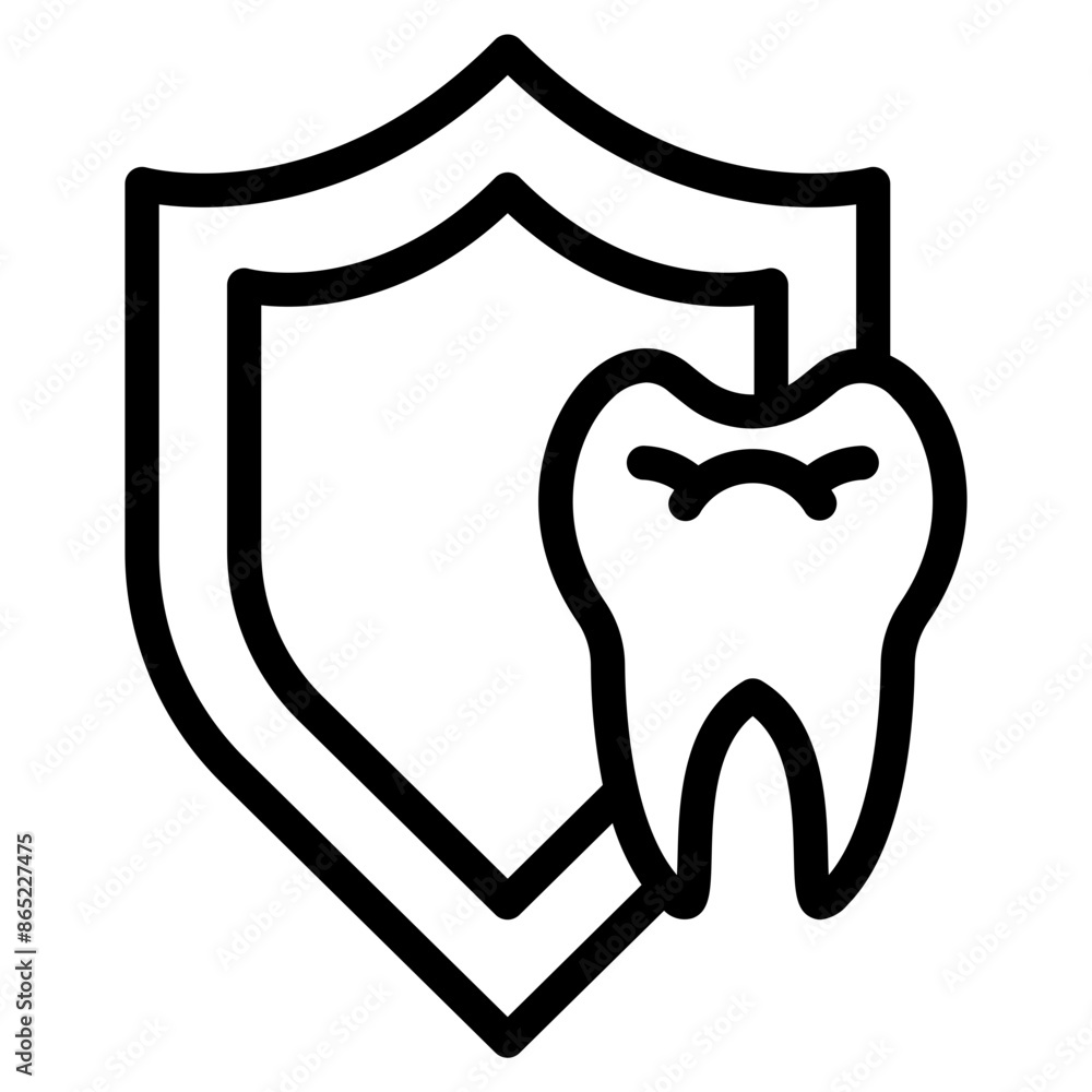 protection of healthy teeth with braces and shield icon symbol for dental care. protection of healthy teeth with braces and shield icon symbol for dental care.